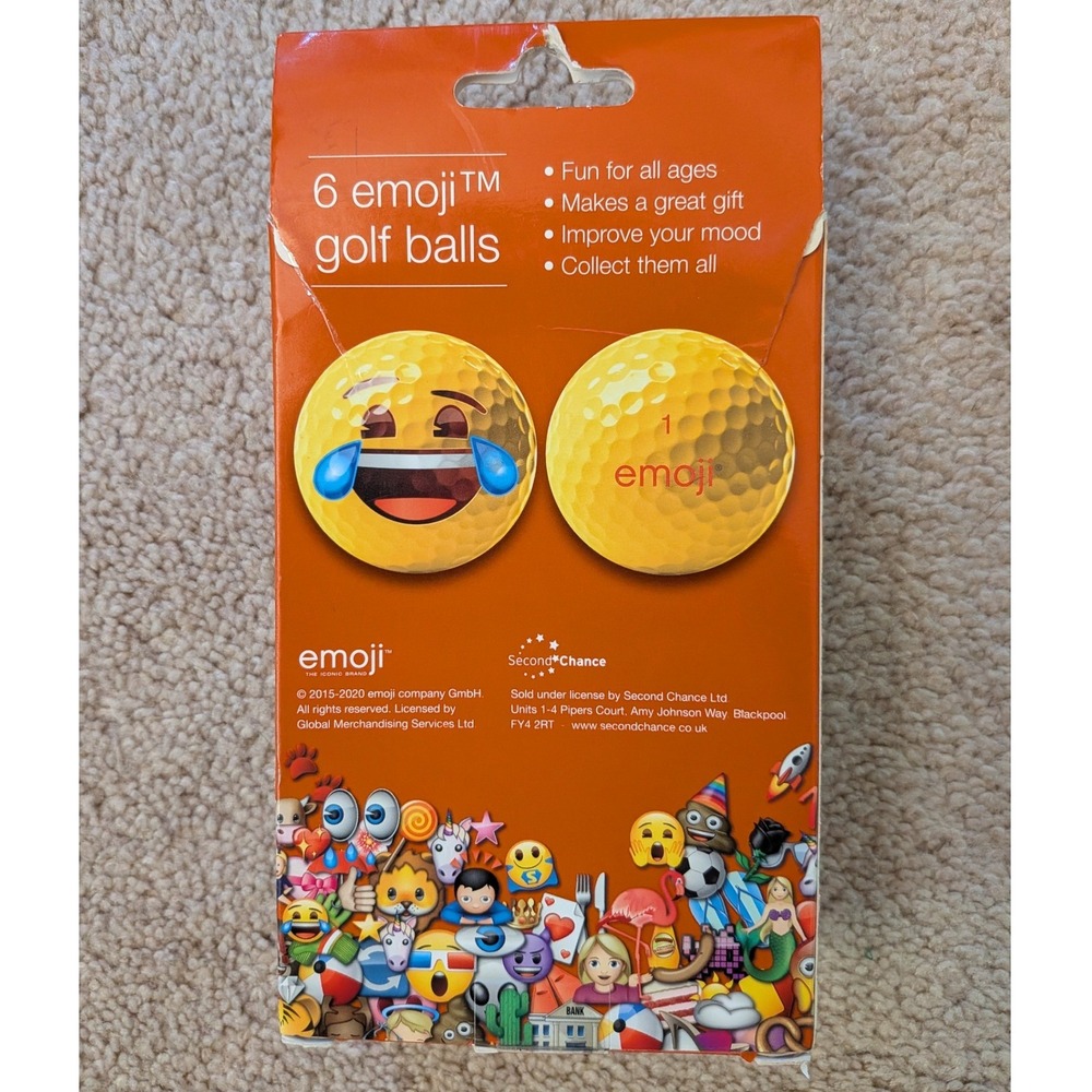Emoji The Iconic Brand Golf Ball Set 6-Pack Novelty Fun Gift - Picture 2 of 2
